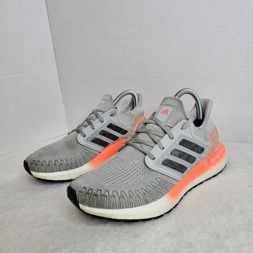 Adidas UltraBOOST 20 Shoes Womens 7 Gray Coral Athletic Running Sneakers EG0719